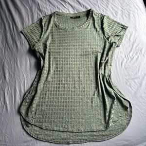 Apt. 9 Textured Green Short Sleeve Blouse